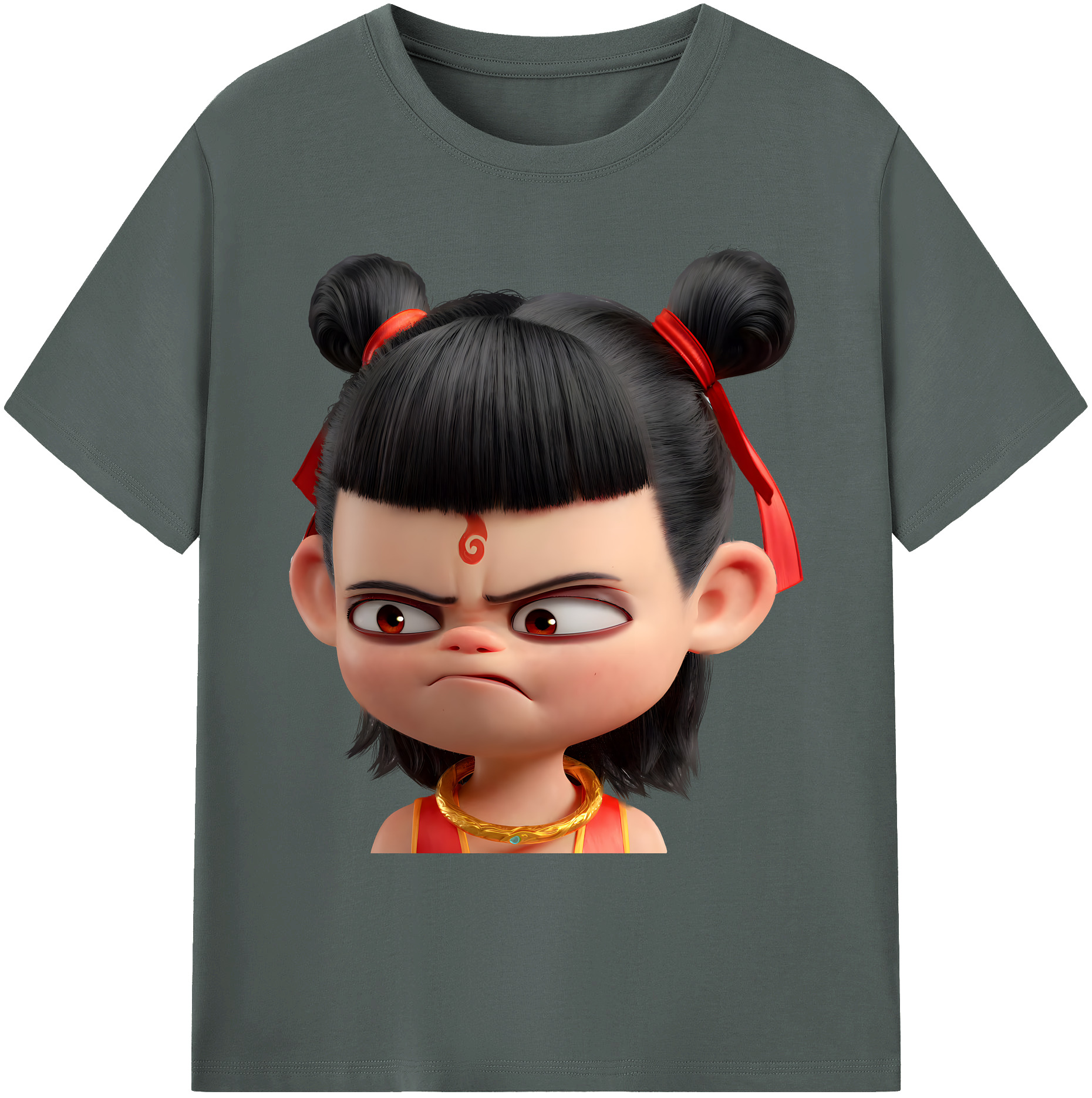 （画像用） Ne Zha 2 ナタ 魔童の大暴れ 綿100％ メンズ半袖Tシャツ｜肌触りやわらか＆通気性